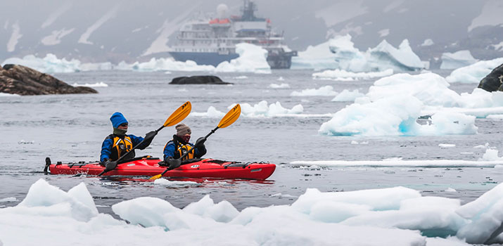 Kayaking in polar expedition cruises