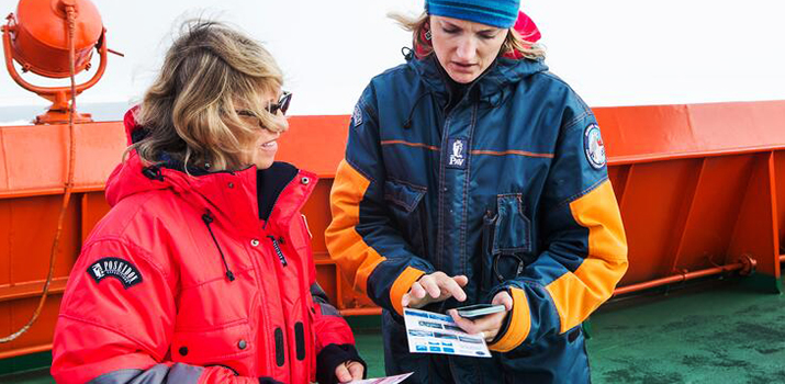 Citizen Science project in action during the North Pole cruise