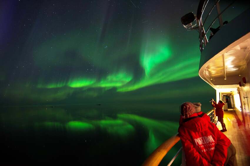 Northern Lights in East Greenland expedition cruises