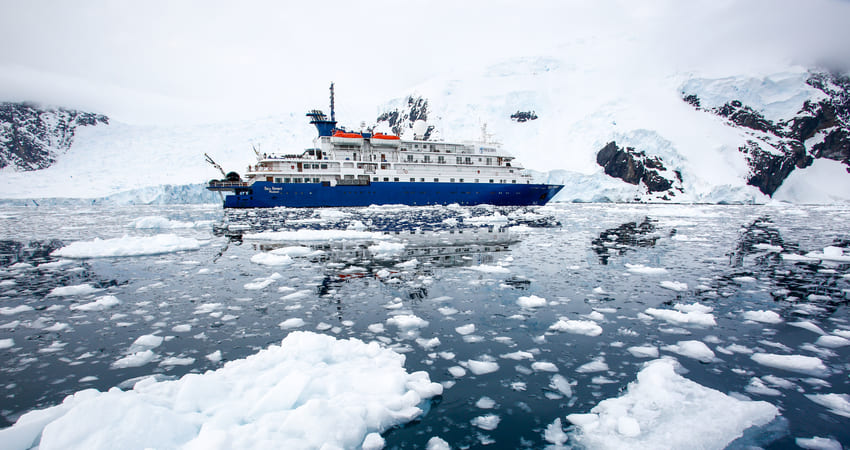 Expedition ship in polar cruise
