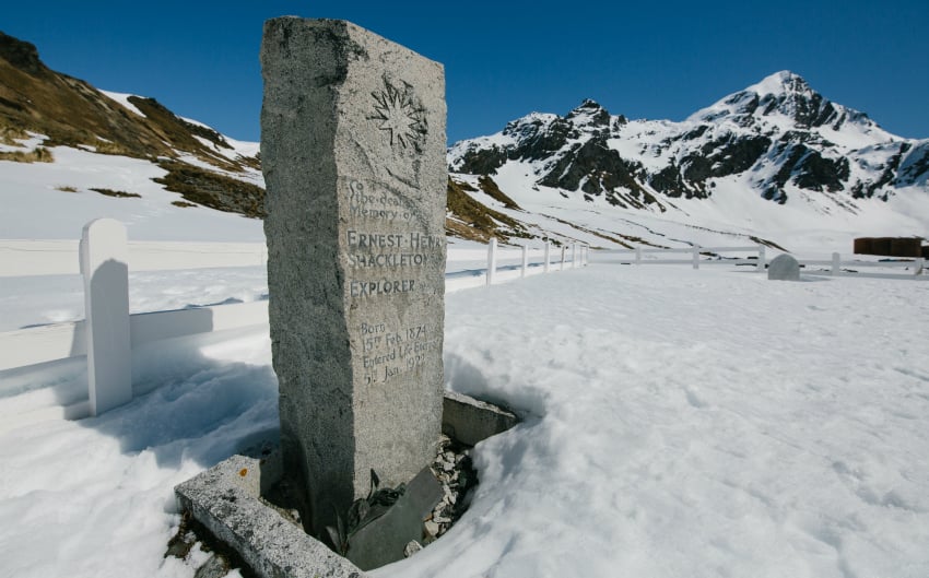 Ernest Shackleton's Grave Site in Grytviken