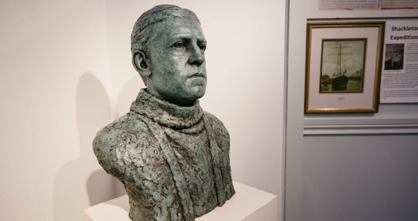 Bust of Shackleton in the museum of Grytviken