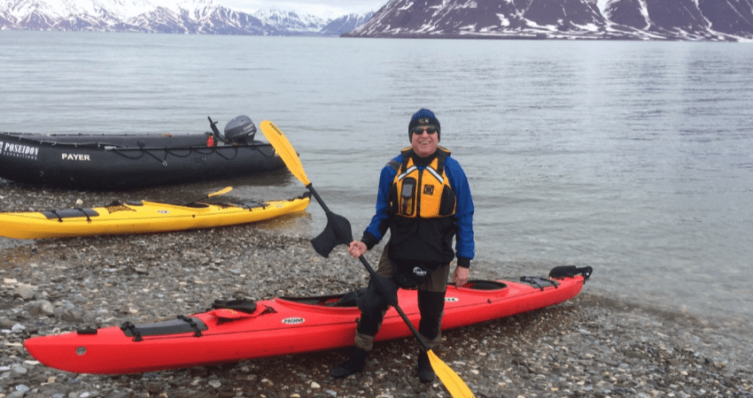 Getting ready for a kyaking session in Spitsbergen