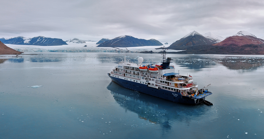 Expedition vessel in Spitsbergen