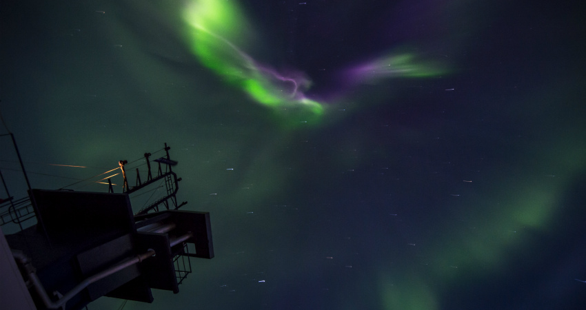 Watching Aurora Borealis in the Arctic expedition cruise