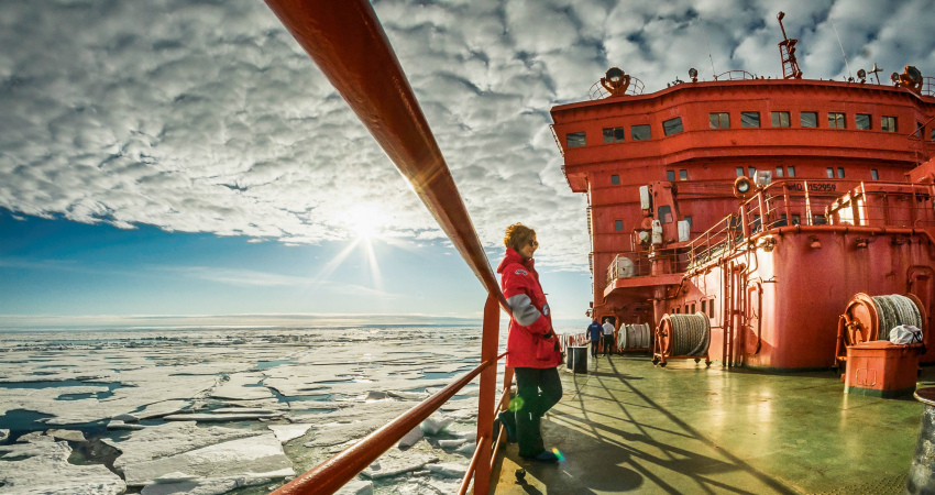 Open deck of the icebreaker
