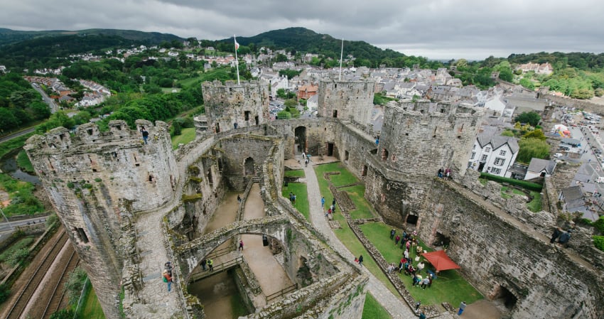Visiting Conwy Castle during expedition trip