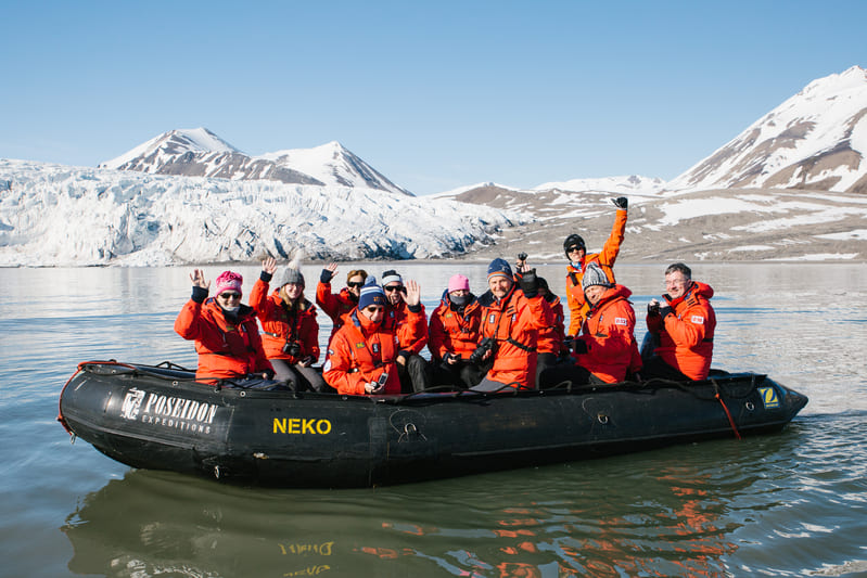 Zodiac cruising during Svalbard exploration