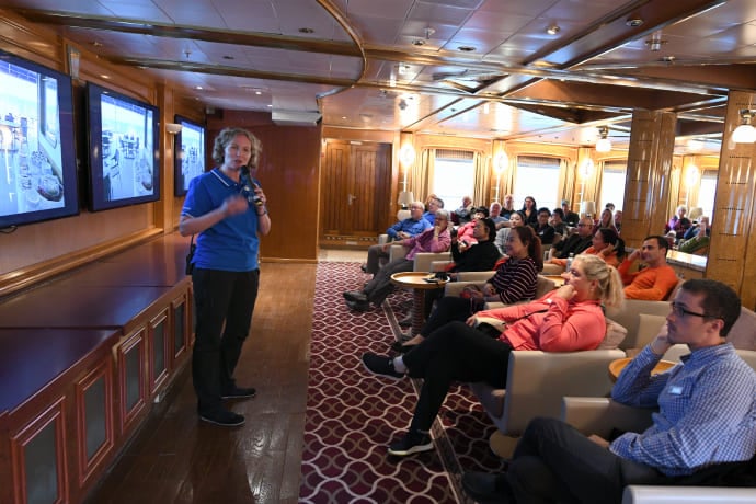 Lectures and presentations aboard