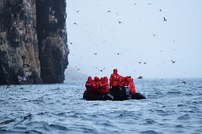 Zodiac cruising Svalbard