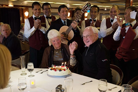 Anniversary party in an expedition cruise