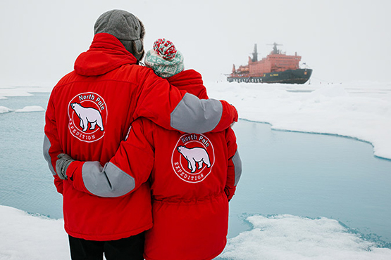 Couple in an expedition cruise