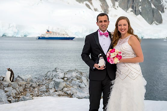 Wedding ceremony in Antarctica