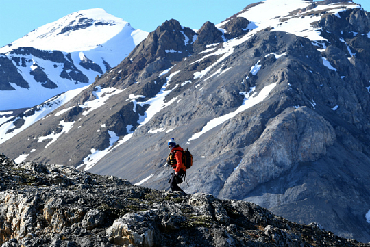 Hiking in Arctic wilderness